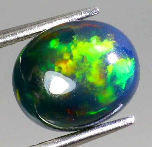 Natural Ethiopian Black Opal - 3.00 ct Oval Cabochon