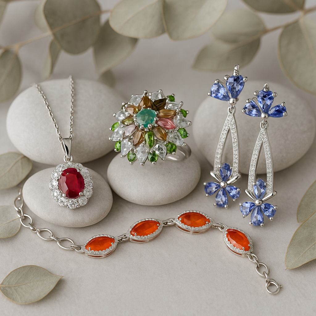 Collezione completa MaryGem con bracciale opale di fuoco arancione