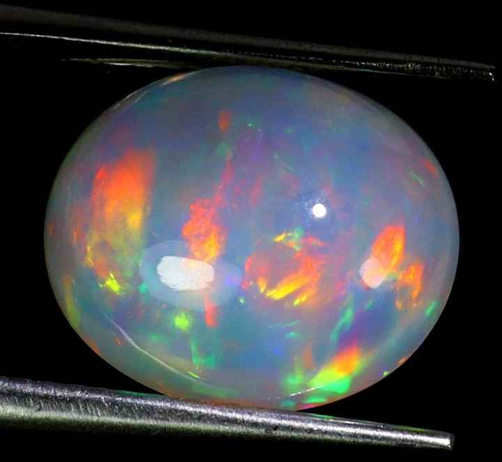 Natural Ethiopian Fire Opal - 5.7ct Oval Cabochon