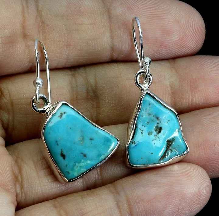Sterling Silver Turquoise Earrings - Natural Arizona Stone
