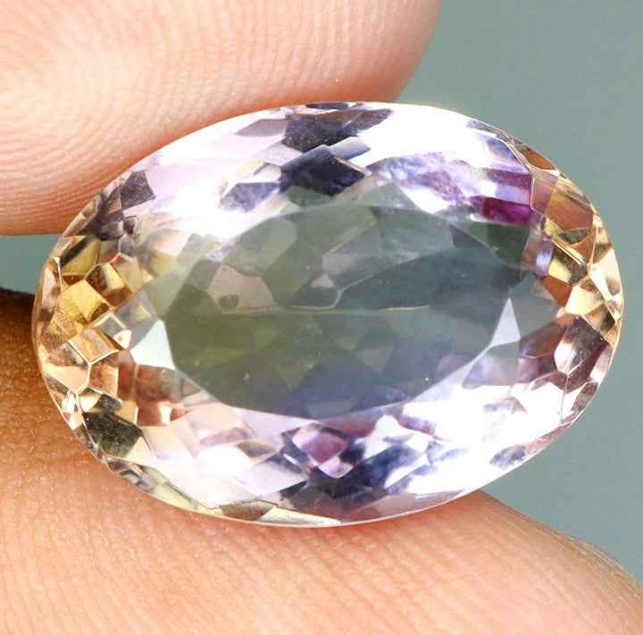 Natural Ametrino Gemstone 10.84ct - Oval Cut Bicolor Purple Yellow