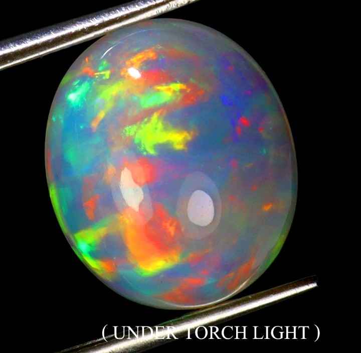 Natural Ethiopian Fire Opal - 5.7ct Oval Cabochon