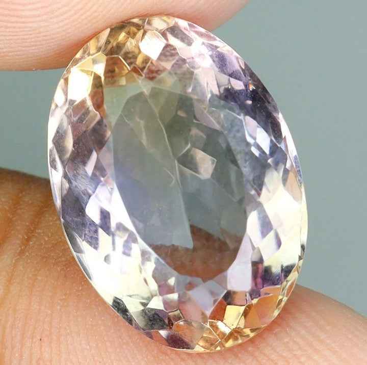 Natural Ametrino Gemstone 10.84ct - Oval Cut Bicolor Purple Yellow