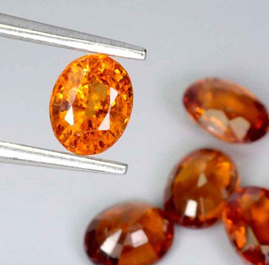 Natural Hessonite Garnet Set - 6 Gems 3.29ct Oval Cut
