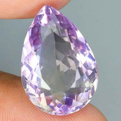 Natural Ametrine Gemstone - 17.21 ct Pear Cut Bicolor Purple-Yellow