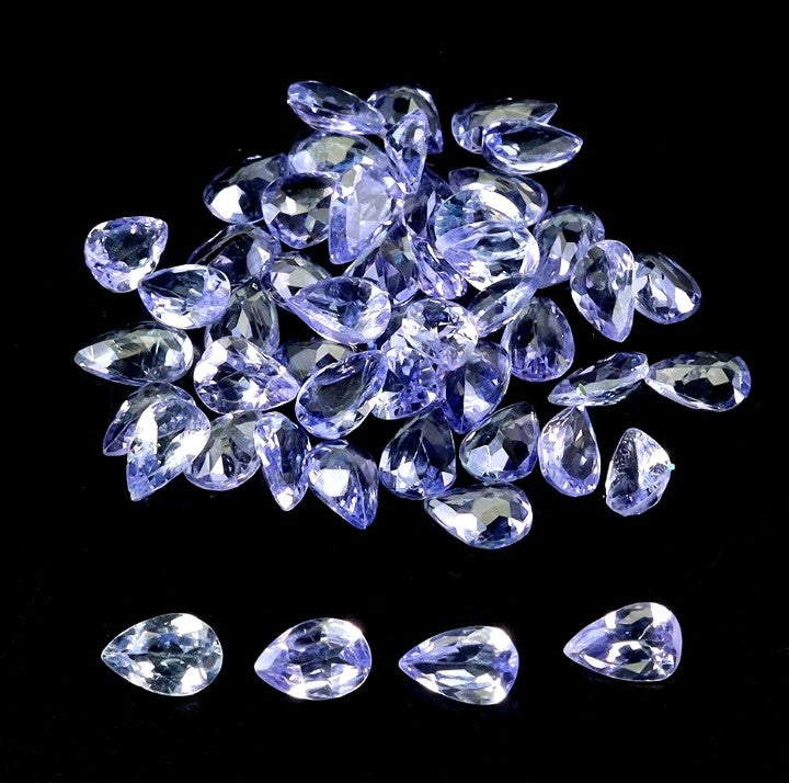 Natural Tanzanite Pear Cut Gemstones - 5.17ct Lot