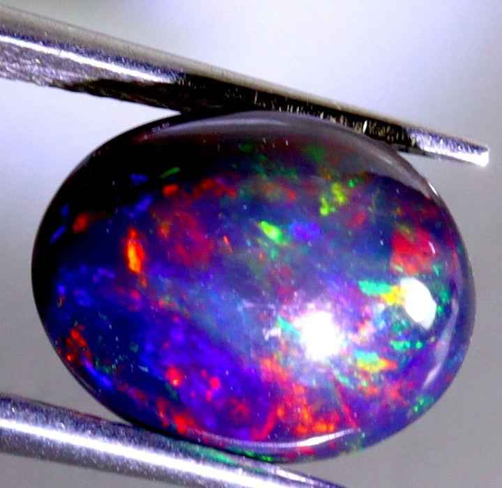 Natural Ethiopian Black Opal - 3.36ct Oval Cabochon