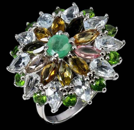 925 Sterling Silver Aquamarine Ring 14k White Gold Plated Pear Cut Blue Gemstone