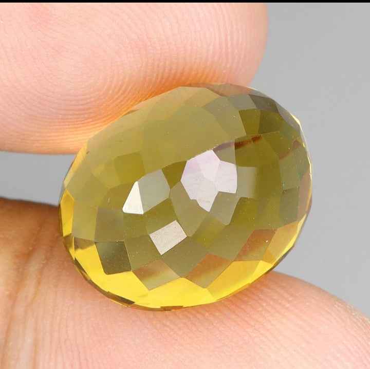 Natural Citrine Gemstone 19.9ct - Brazilian Yellow Oval Cut