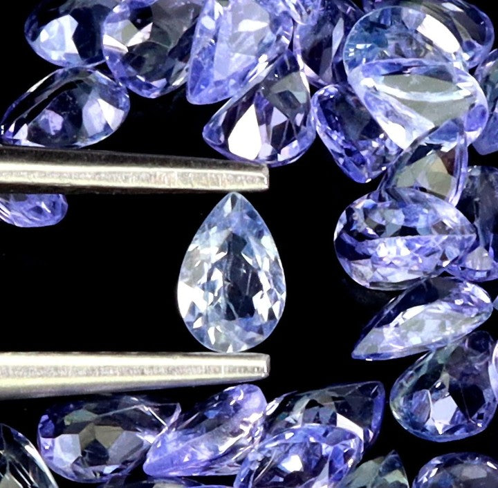 Natural Tanzanite Pear Cut Gemstones - 5.17ct Lot