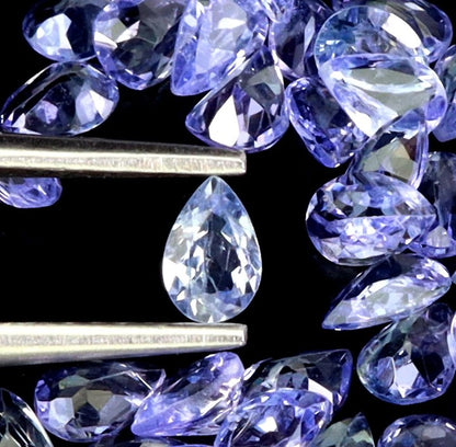 Natural Tanzanite Pear Cut Gemstones - 5.17ct Lot