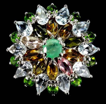 925 Sterling Silver Aquamarine Ring 14k White Gold Plated Pear Cut Blue Gemstone